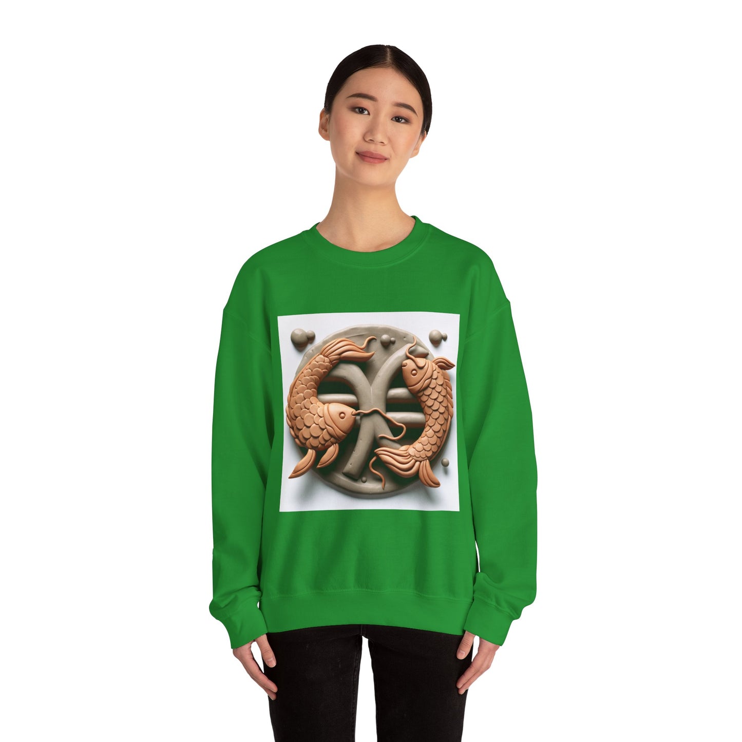 Unisex Heavy Blend™ Crewneck Sweatshirt,Two Fishes  Pisces Zodiac Design