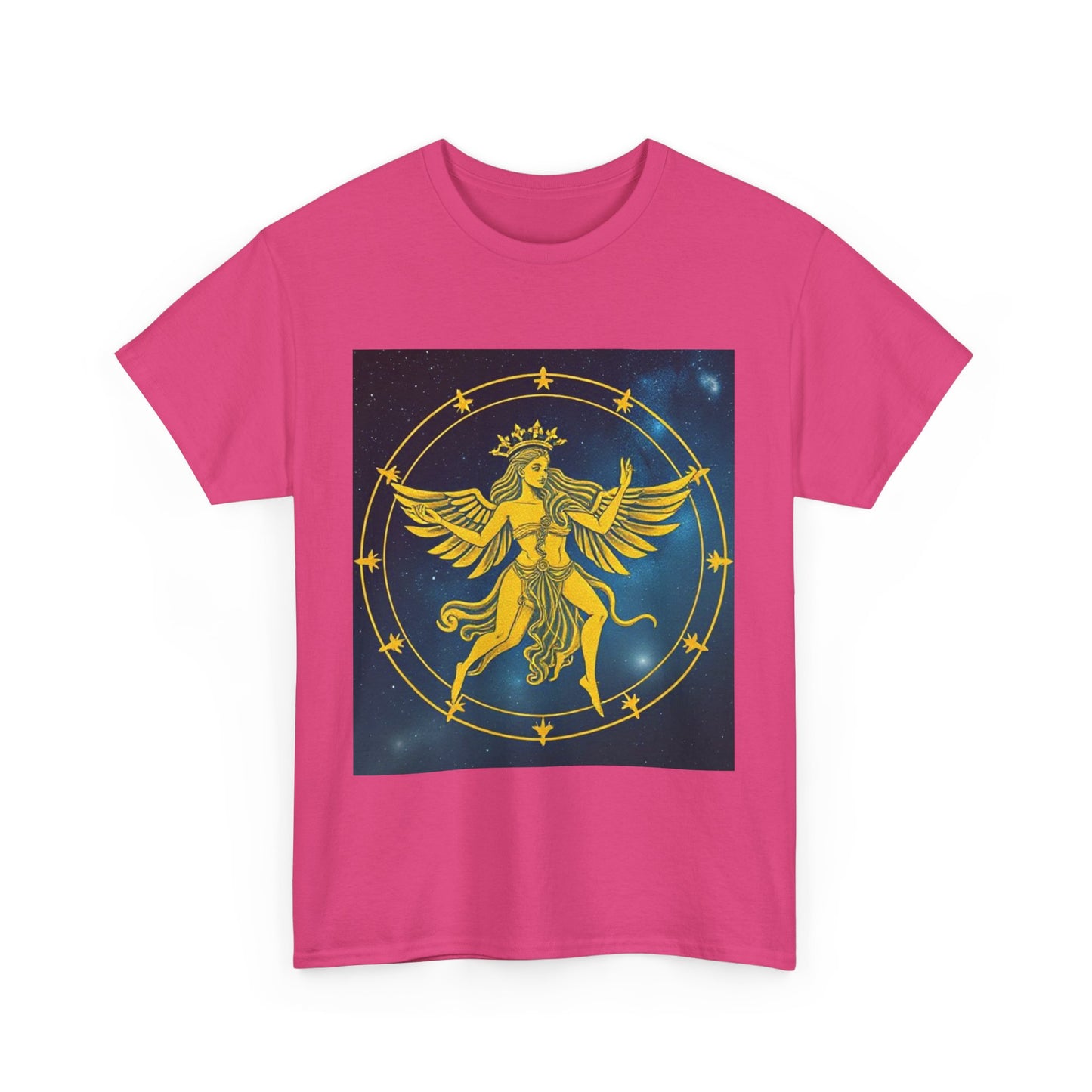 Unisex Heavy Cotton T-Shirt, Twin Angel v3, Gemini Zodiac Design