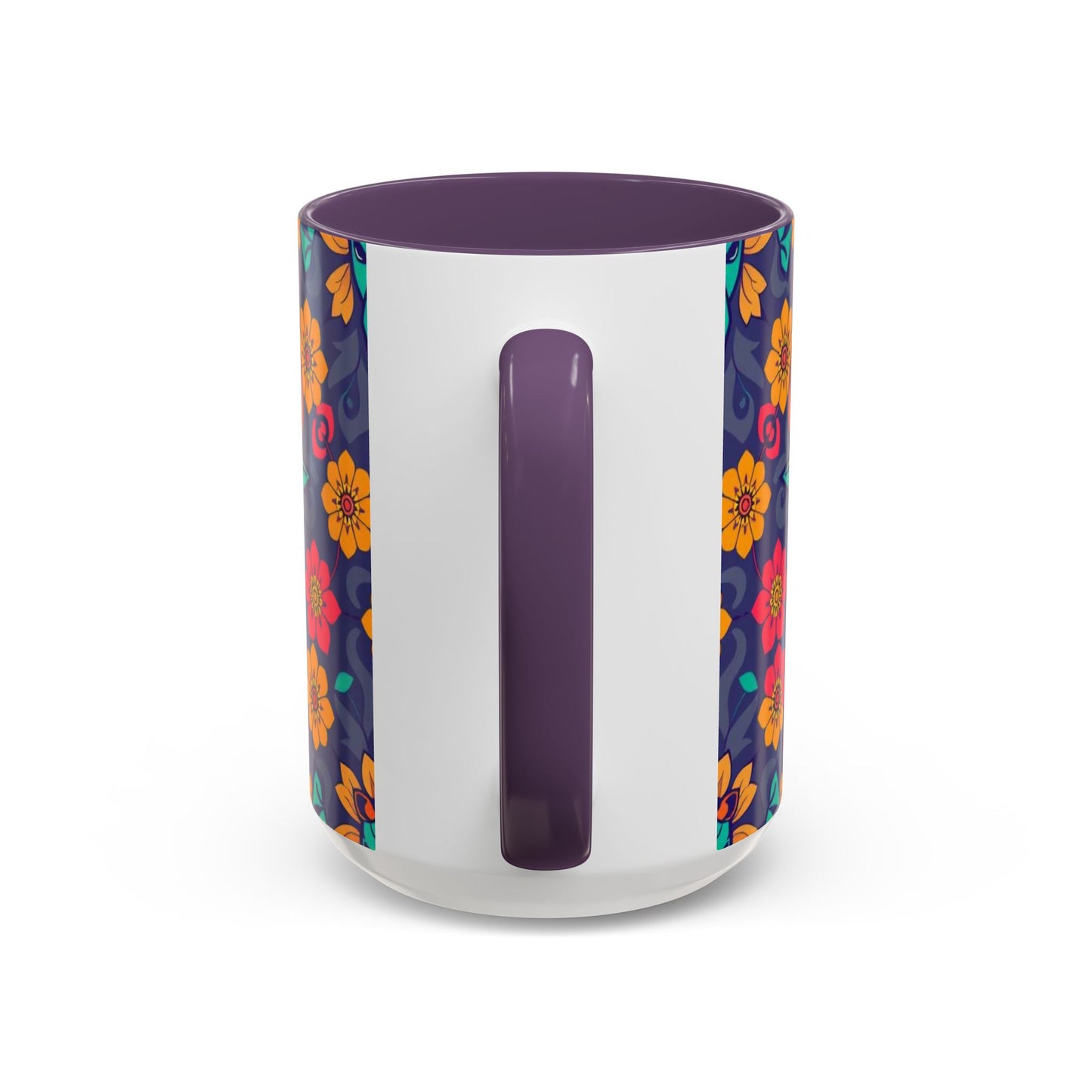 Accent Coffee Mug, Taurus, Zodiac. Flower Pattern, (11, 15oz)