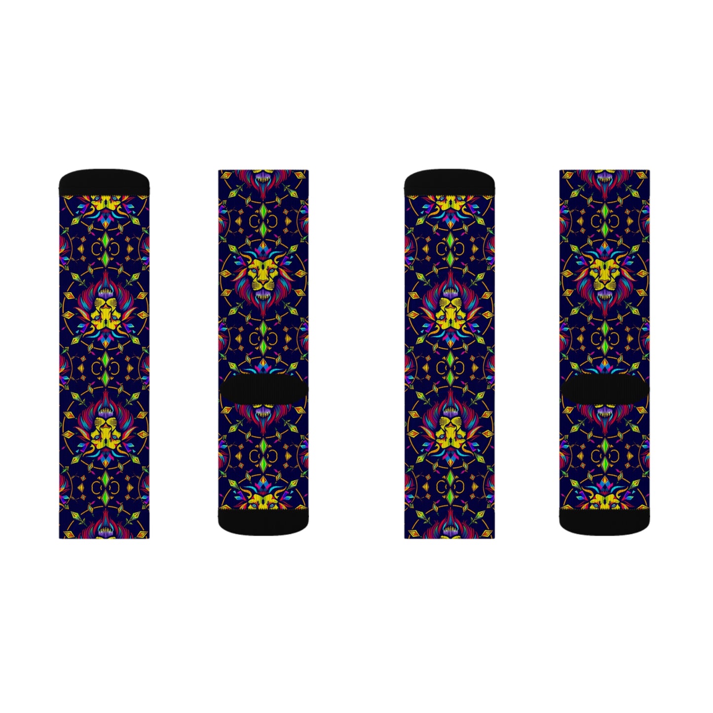 Sublimation Socks, Leo, Zodiac v3, Jewel Pattern