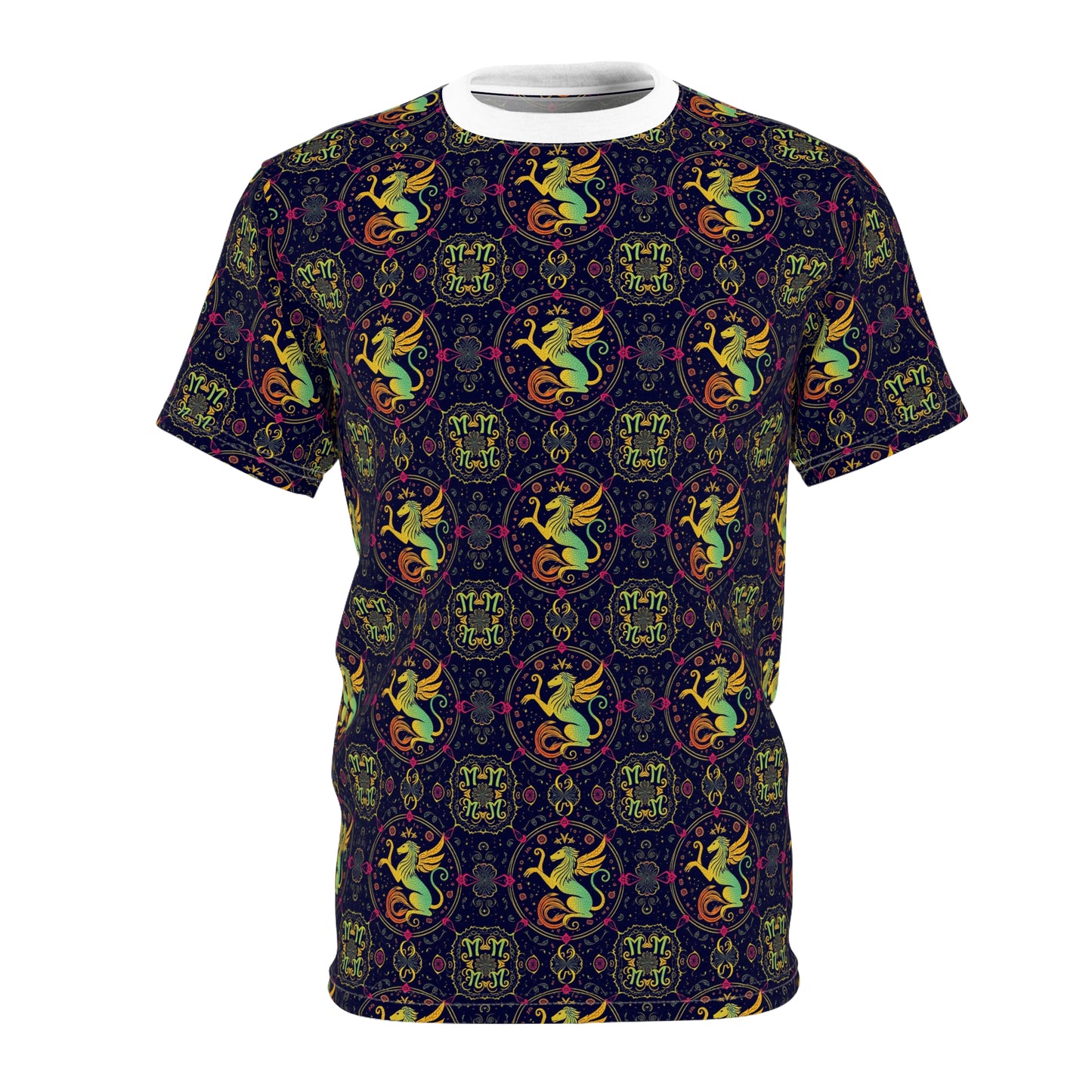 Unisex Cut & Sew T-Shirt, AOP, Virgo, Zodiac v1, Pattern