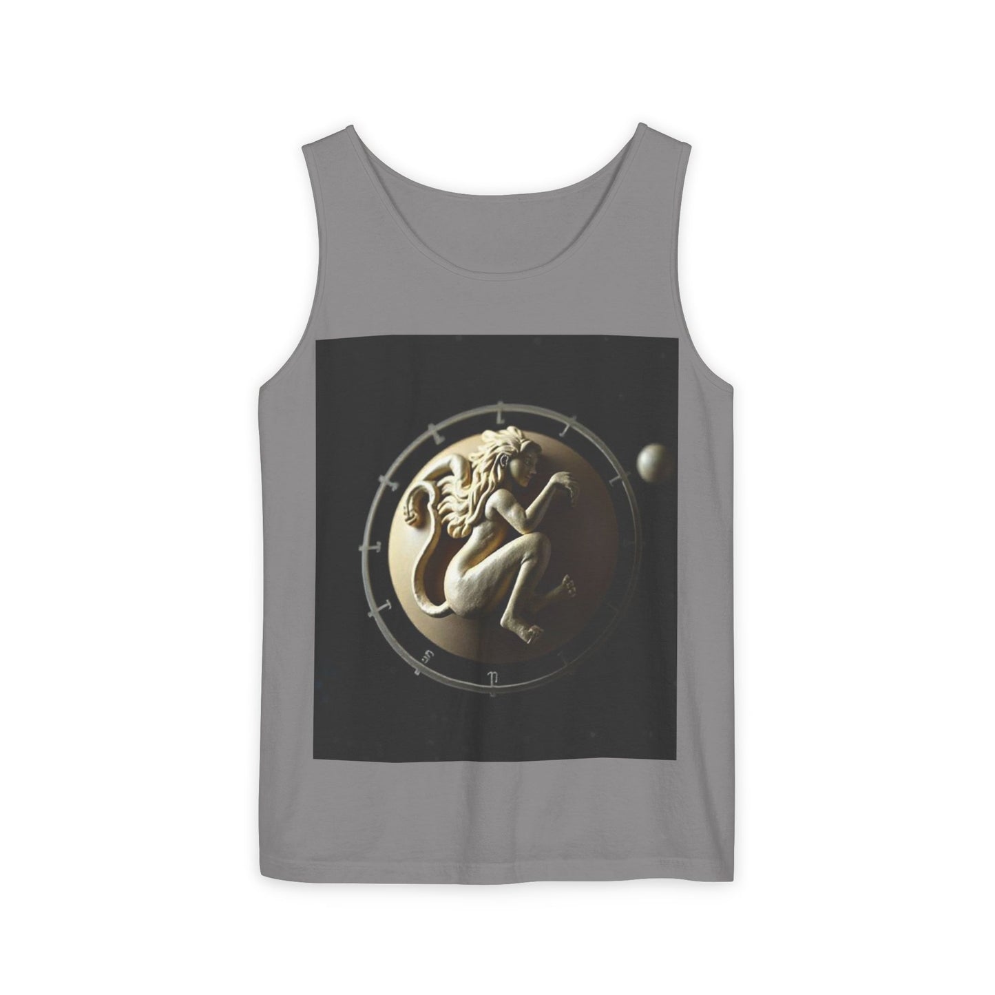 Unisex Garment-Dyed, Tank Top, Virgo Design, Planet Symbol, 100% US cotton