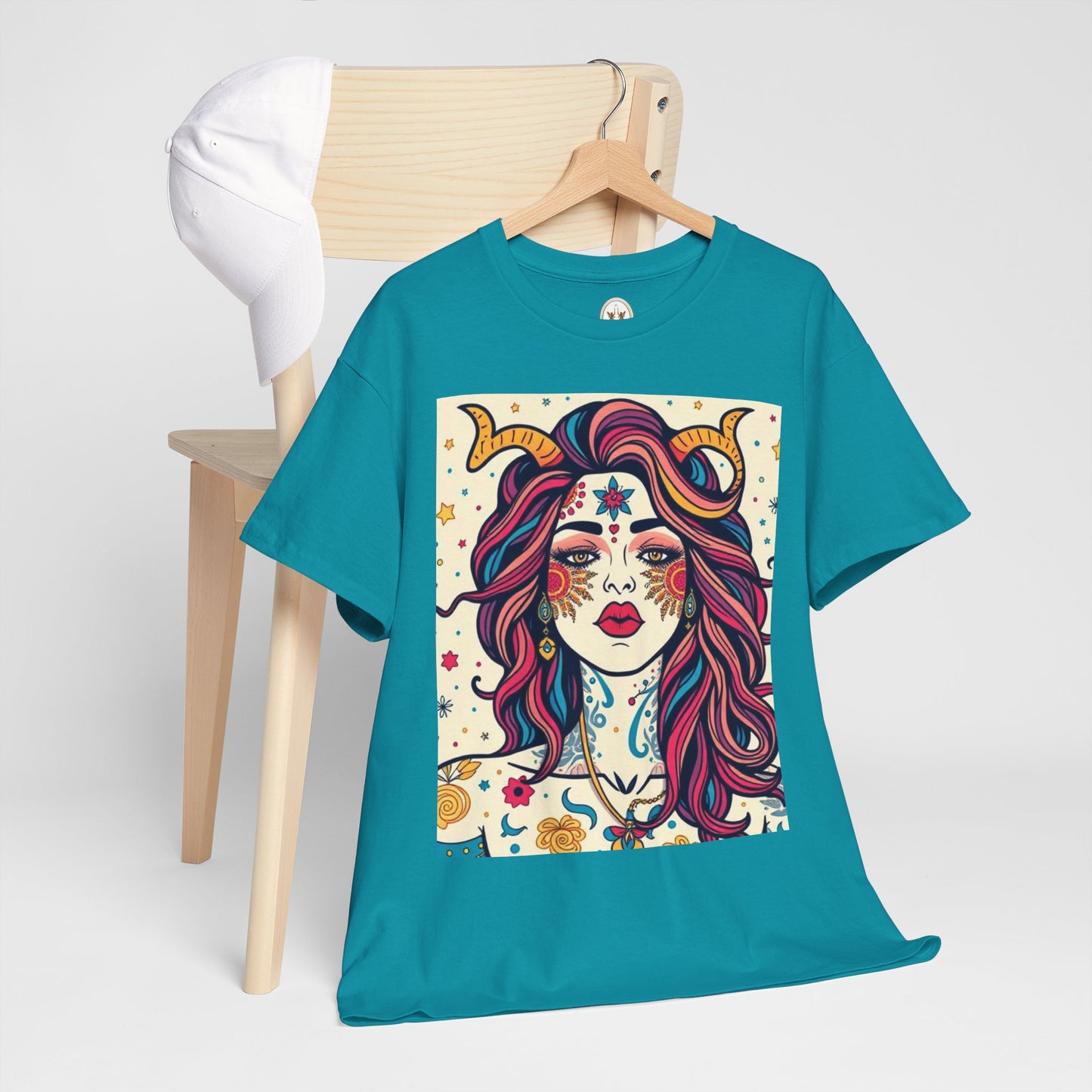 Unisex Heavy Cotton T-Shirt, Virgo, Zodiac v3, Sexy Art