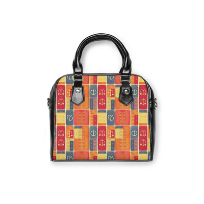 Shoulder Handbag, Libra, Zodiac, Shapes Pattern