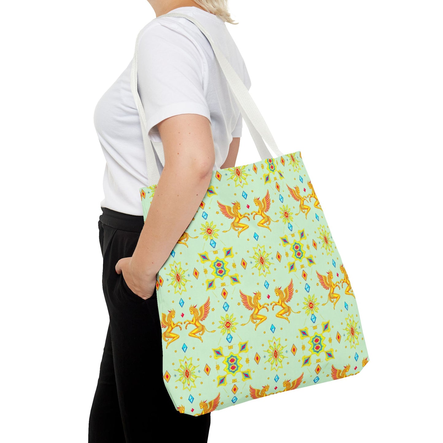 Tote Bag (AOP), Gemini, Zodiac v1, Jewel Pattern