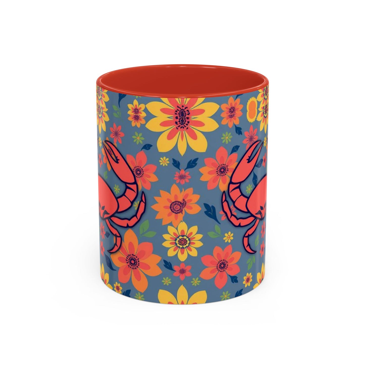 Accent Coffee Mug, Cancer, Zodiac v1, Flower Pattern, (11, 15oz)