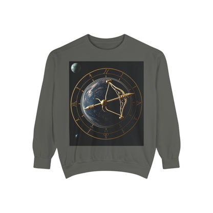 Garment-Dyed Sweatshirt, Unisex, Space Symbol Design v1, Sagittarius
