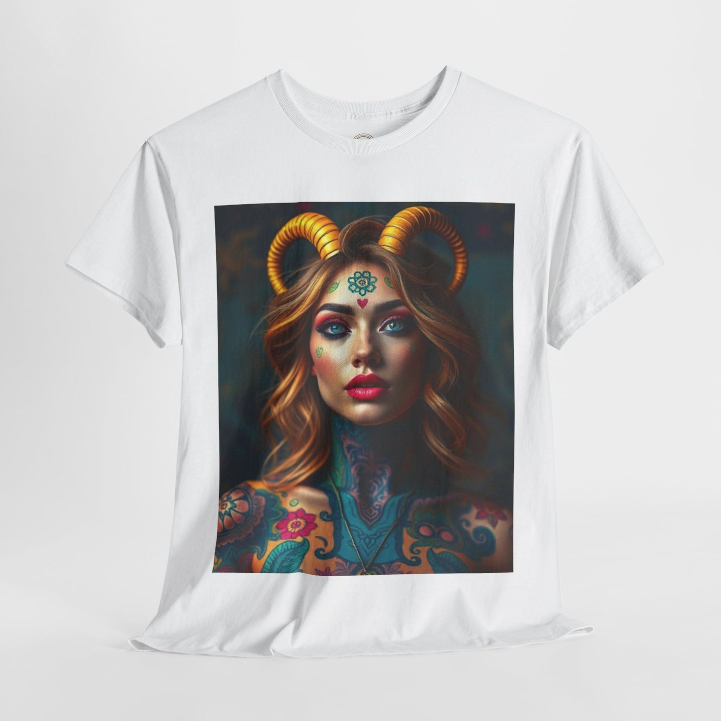 Unisex Heavy Cotton T-Shirt, Capricorn, Zodiac v1, Sexy Art