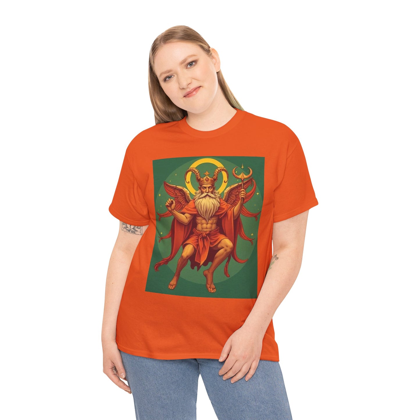 Unisex Heavy Cotton T-Shirt, Aries God, Zodiac Design