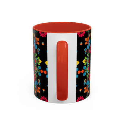 Accent Coffee Mug, Zodiac. Virgo, Flower Pattern, (11, 15oz)