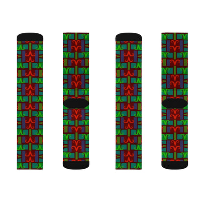 Sublimation Socks, Aries, Zodiac v1, Shapes Pattern