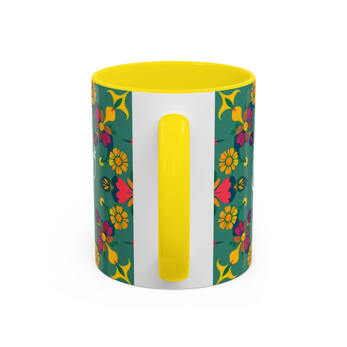 Accent Coffee Mug, Sagittarius, Zodiac. Flower Pattern, (11, 15oz)