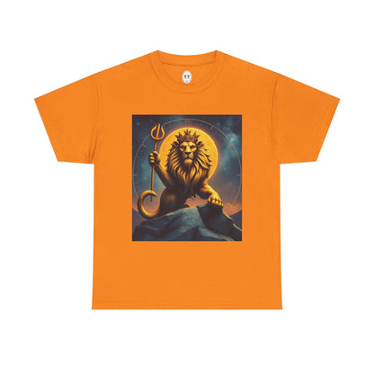 Unisex Heavy Cotton T-Shirt, King of Lion v3, Leo Zodiac Design