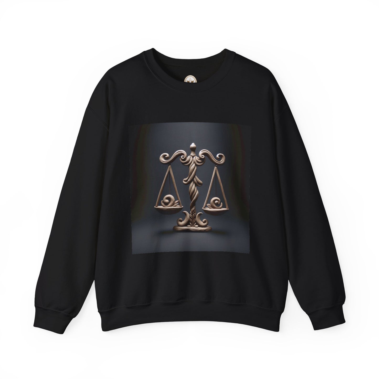 Unisex Heavy Blend™ Crewneck Sweatshirt, Brown Scale, Libra Zodiac Design