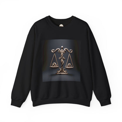 Unisex Heavy Blend™ Crewneck Sweatshirt, Brown Scale, Libra Zodiac Design