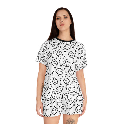 Women's Short Pajama Set Cancer Zodiac Sign (AOP)