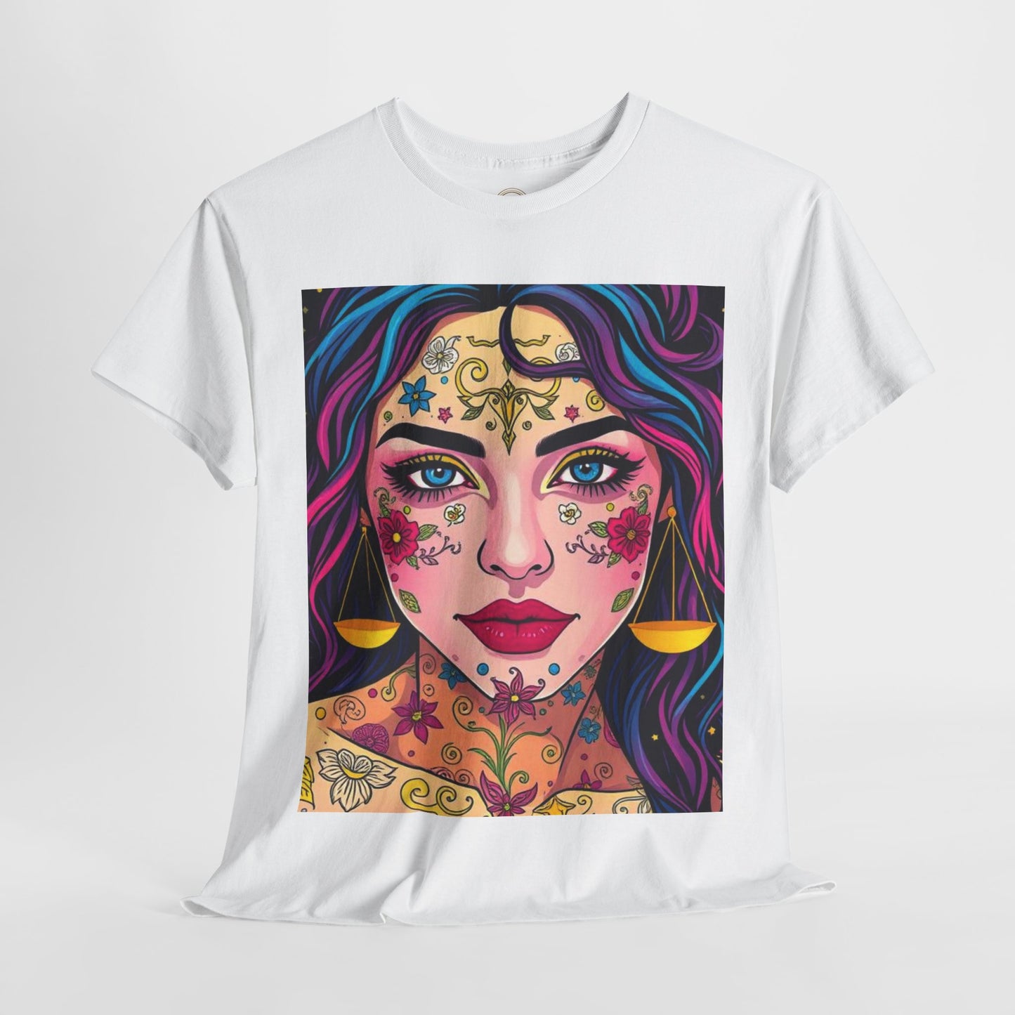 Unisex Heavy Cotton T-Shirt, Libra, Zodiac v4, Sexy Art