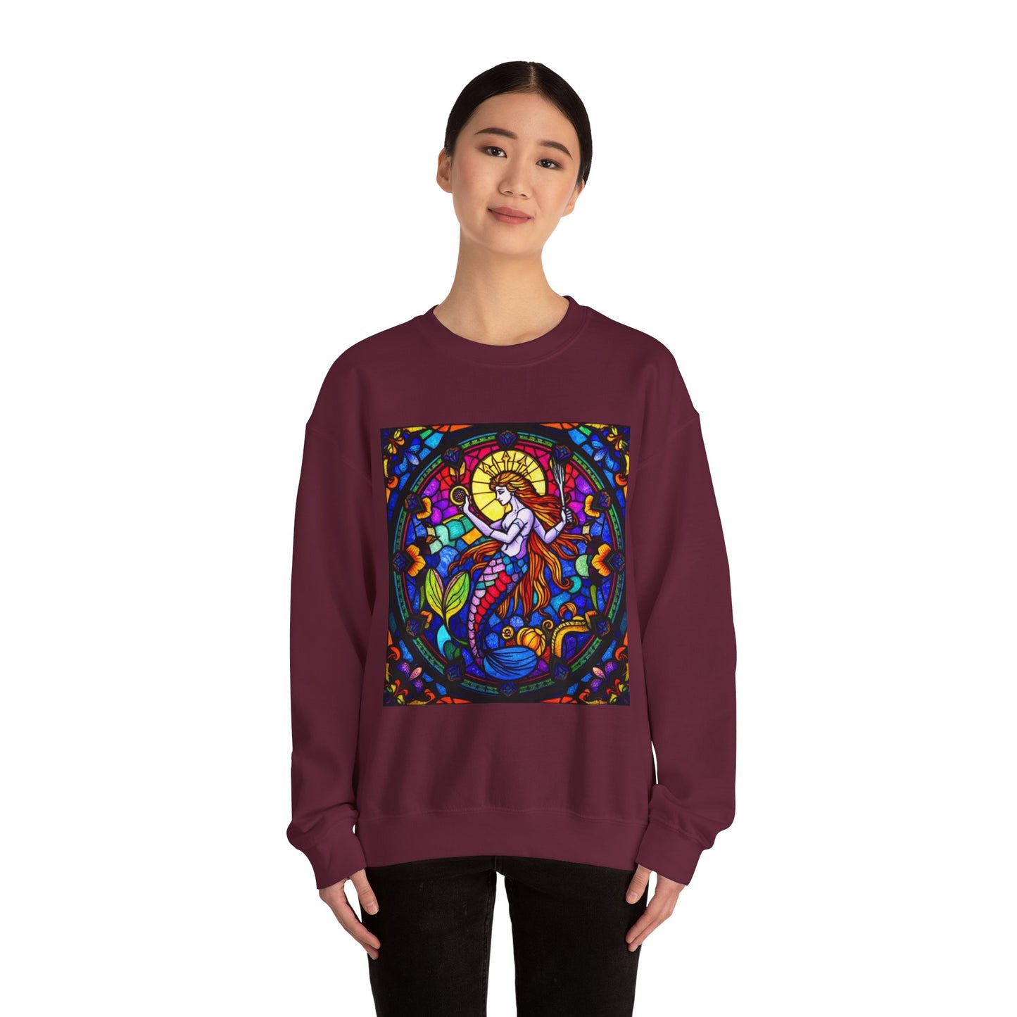Unisex Heavy Blend™ Crewneck Sweatshirt, Glass 1, Aquarius Zodiac Design