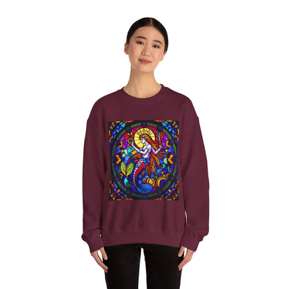 Unisex Heavy Blend™ Crewneck Sweatshirt, Glass 1, Aquarius Zodiac Design