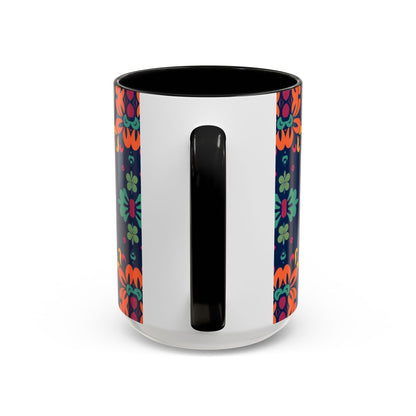 Accent Coffee Mug, Pisces, Zodiac. Flower Pattern, (11, 15oz)