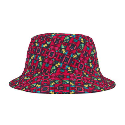 Bucket Hat, (AOP), Pisces v1, Zodiac, Shape Pattern
