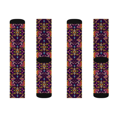 Sublimation Socks, Gemini, Zodiac v2, Jewel Pattern