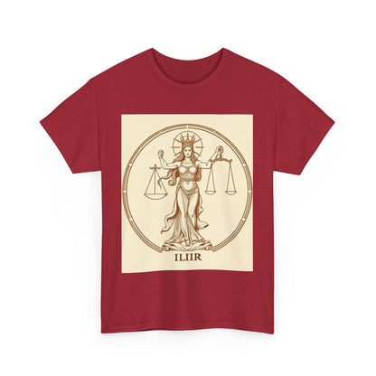 Unisex Heavy Cotton T-Shirt, Libra Goddess v1, Zodiac Design