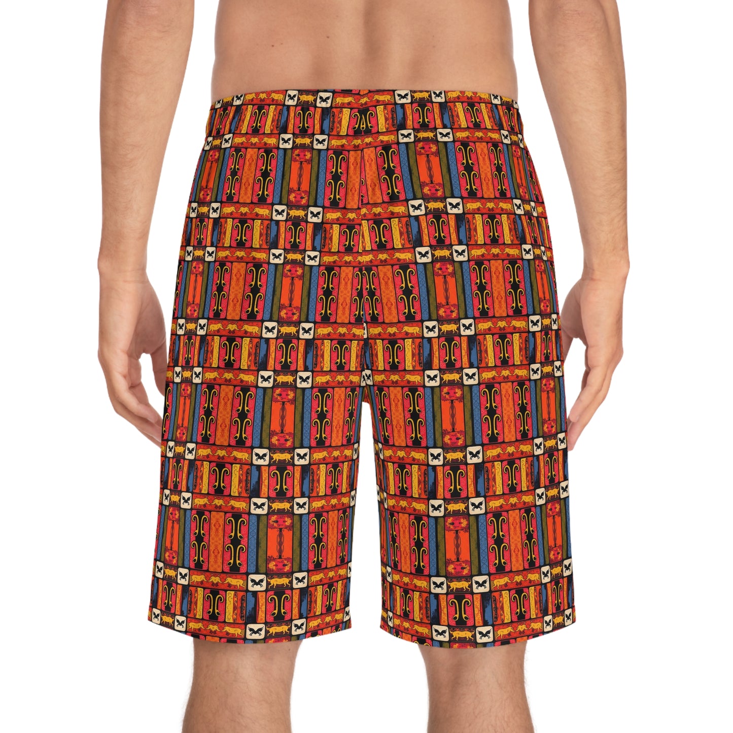 Men's Board Shorts, (AOP), Virgo, Zodiac v1, Shape Pattern