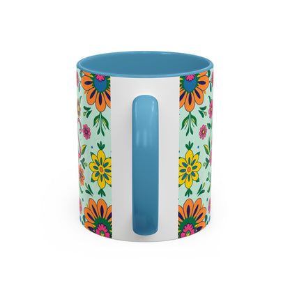 Accent Coffee Mug, Aquarius, Zodiac, Flower Pattern, (11, 15oz)