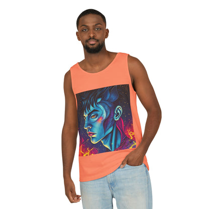 Unisex Garment-Dyed, Tank Top, Pisces Design, Pop Art v1, 100% US cotton