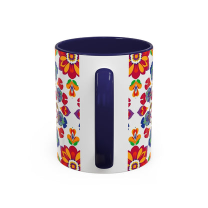 Accent Coffee Mug, Libra, Zodiac v1, Flower Pattern, (11, 15oz)