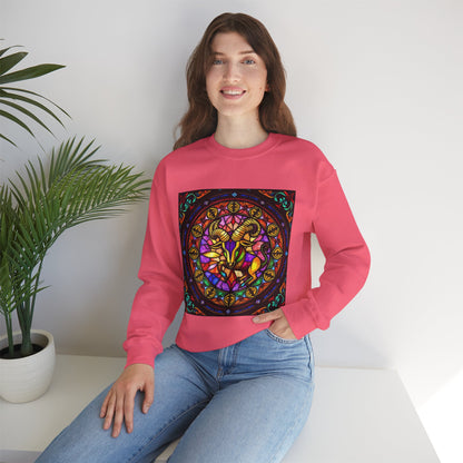 Unisex Heavy Blend™ Crewneck Sweatshirt, Glass 1, Taurus Zodiac Design