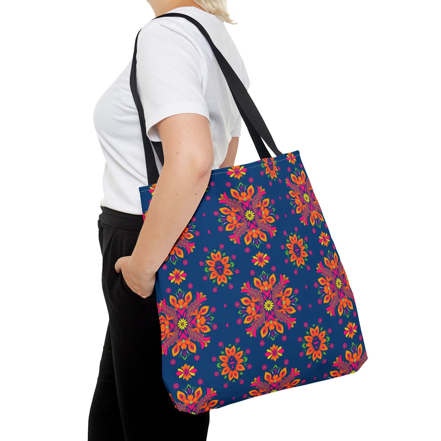 Tote Bag (AOP), Gemini, Zodiac v2, Flower Pattern