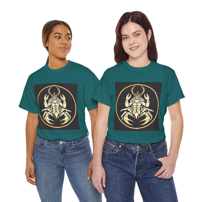 Unisex Heavy Cotton T-Shirt, Scorpio King, Print Art, Zodiac Design