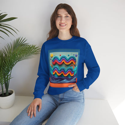 Unisex Heavy Blend™ Crewneck Sweatshirt, Water Painting, Aquarius Zodiac Design