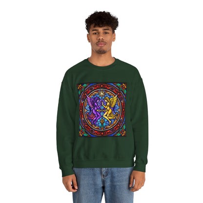 Unisex Heavy Blend™ Crewneck Sweatshirt, Glass, Gemini Zodiac Design