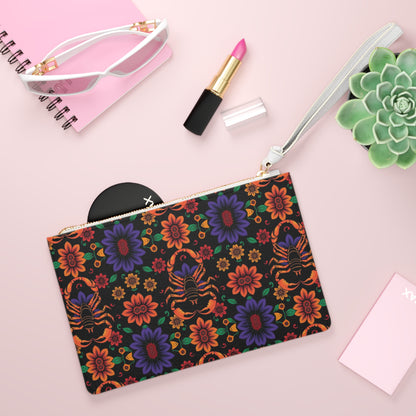 Clutch Bag, Scorpio, Zodiac, Flower Pattern
