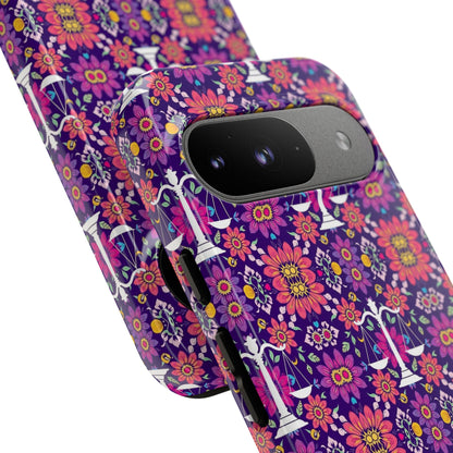 Tough Cases, Libra, Zodiac v4, Flower Pattern