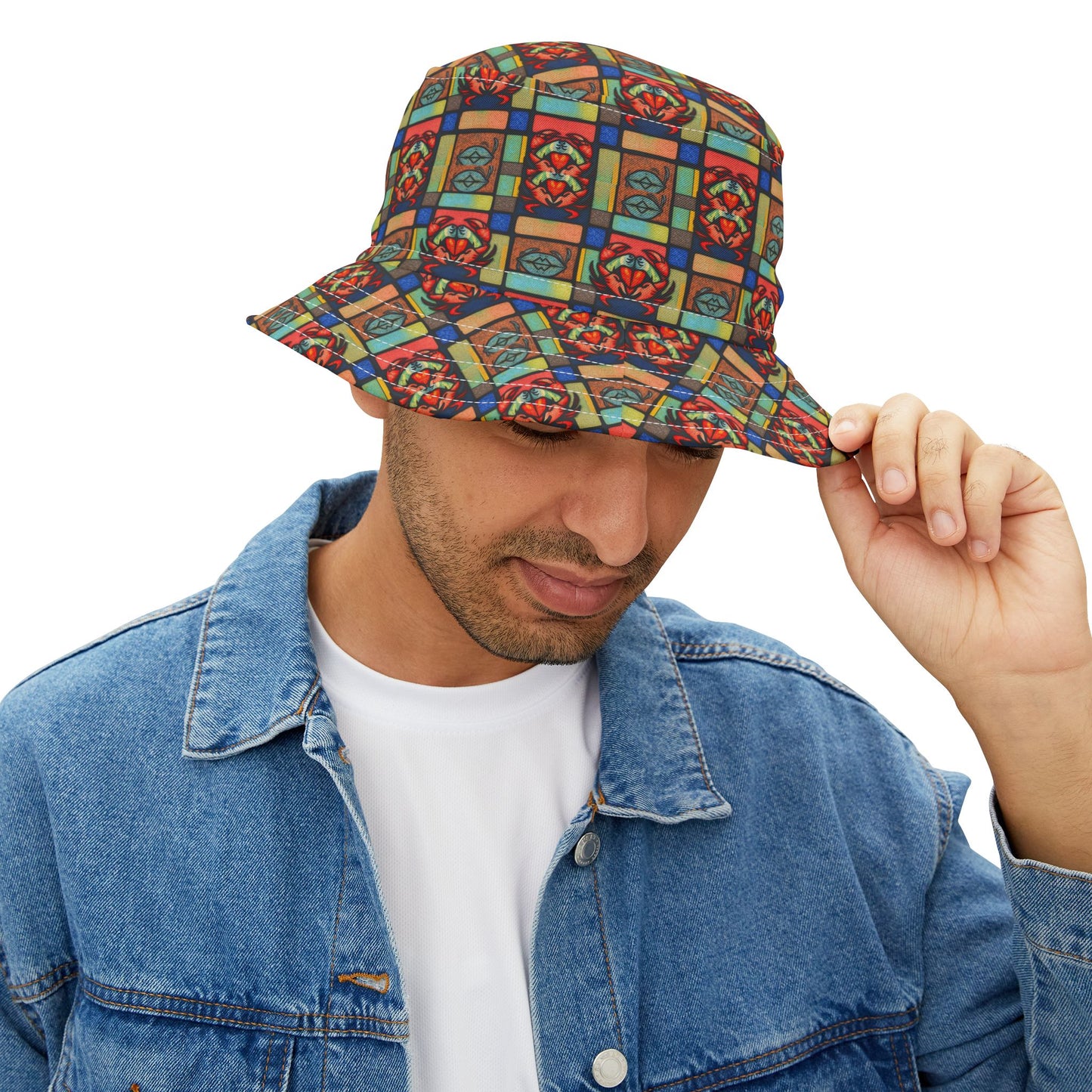 Bucket Hat, (AOP), Cancer, Zodiac, Shape Pattern