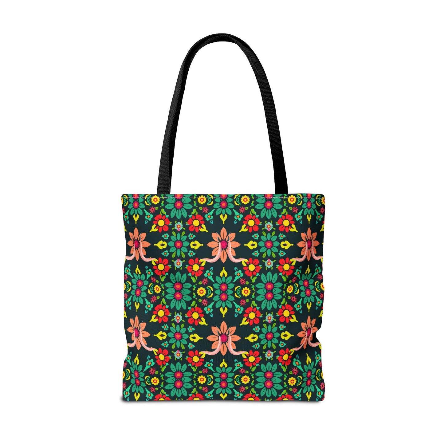 Tote Bag, (AOP), Aquarius, Zodiac v1, Flower Pattern