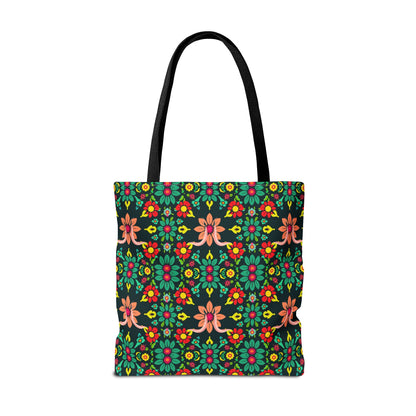 Tote Bag, (AOP), Aquarius, Zodiac v1, Flower Pattern