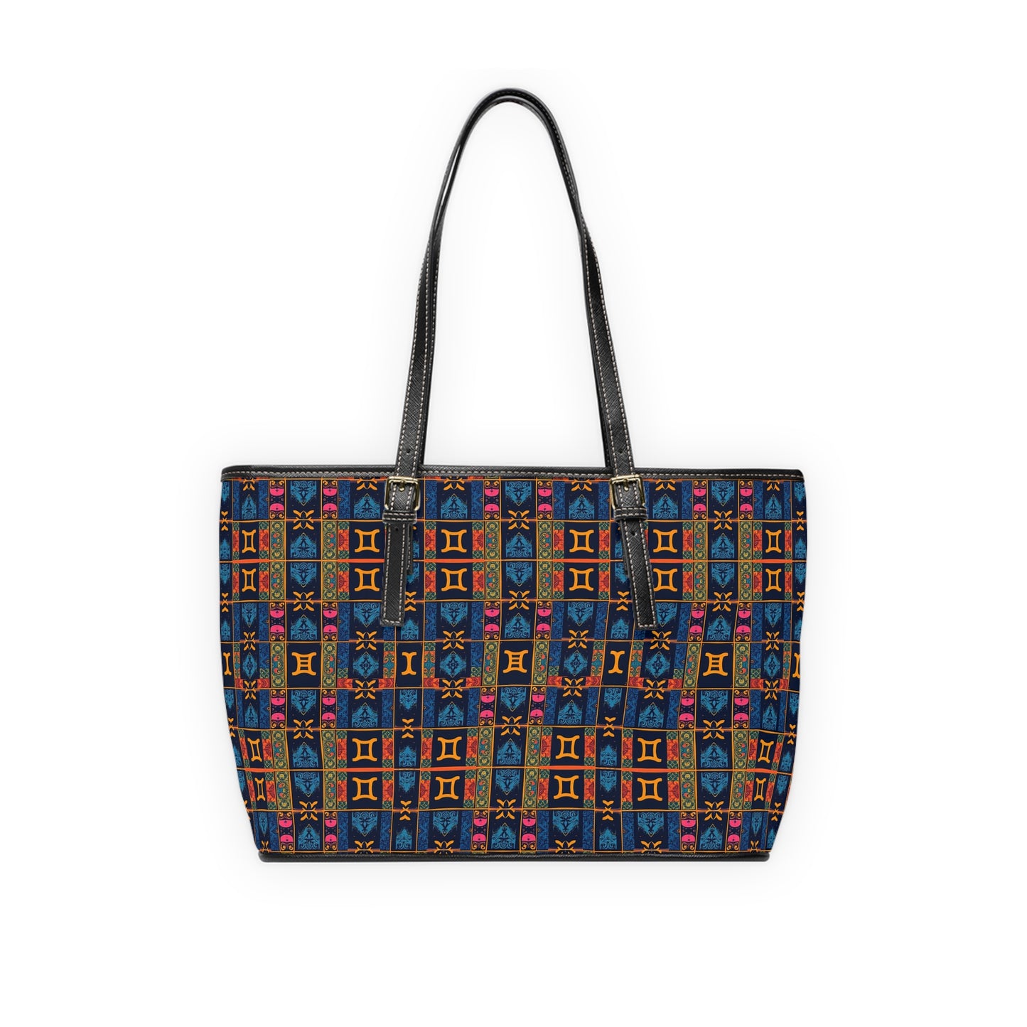 Leather Shoulder Bag, Gemini, Zodiac, Shapes Pattern