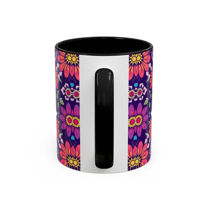 Accent Coffee Mug, Libra, Zodiac v3, Flower Pattern, (11, 15oz)
