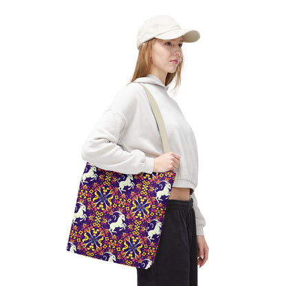 Tote Bag (AOP), Capricorn, Zodiac v2, Flower Pattern