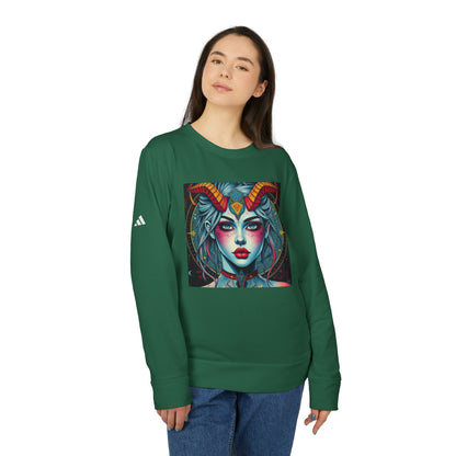 Adidas, Unisex Fleece Crewneck Sweatshirt, Capricorn, Pop Art, Zodiac