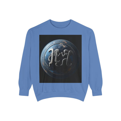 Garment-Dyed Sweatshirt, Unisex, Space Symbol Design, Gemini