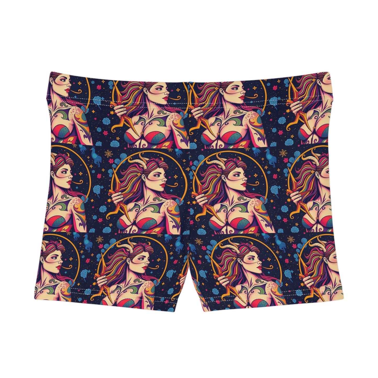 Women's Shorts, (AOP), Sagittarius, Zodiac v1, Sexy Pattern