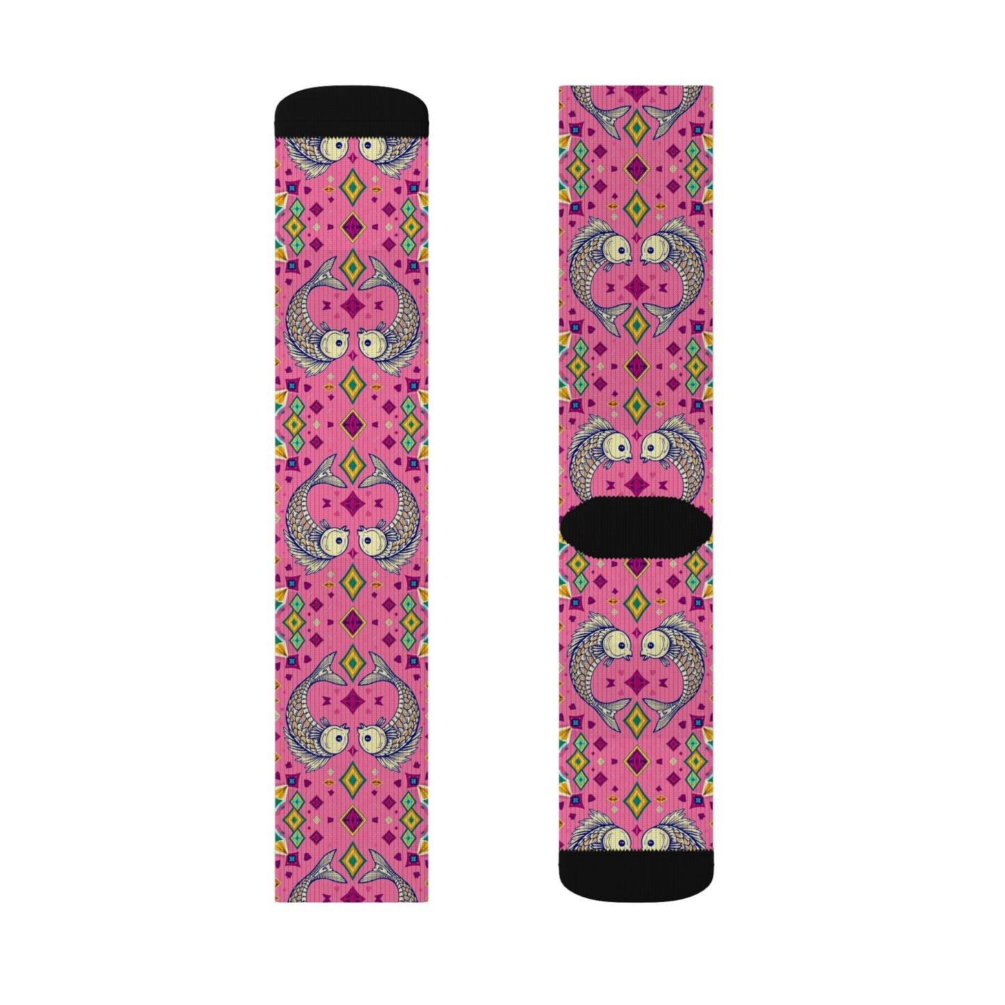 Sublimation Socks, Pisces, Zodiac v1, Jewel Pattern