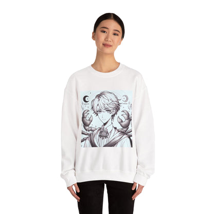 Unisex Heavy Blend™ Crewneck Sweatshirt,Two Moon, Cancer Zodiac Design