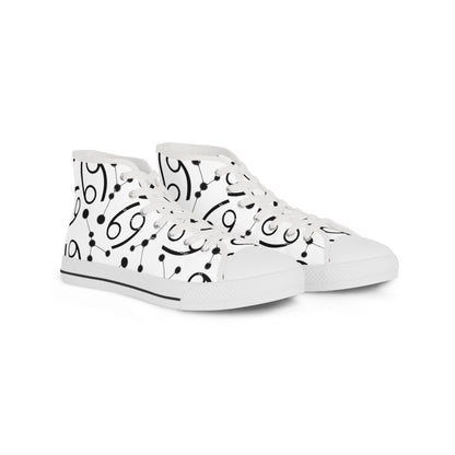 Men's High Top Sneakers, Breathable polyester canvas, Cancer Zodiac Design